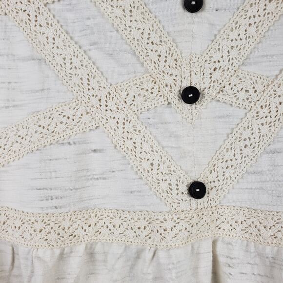 Thread & Clover Plus Size 2X Babydoll Tank Cream Crochet Lace Ethereal Angelcore - Picture 2 of 9